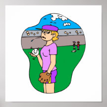 Girl spitting pitcher print