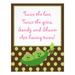 Girl Twins Peas in a Pod Baby Shower Invitation