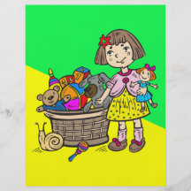 Girl With Basket Of Toys Full Color Flyer
