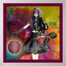 girl with  black cat posters