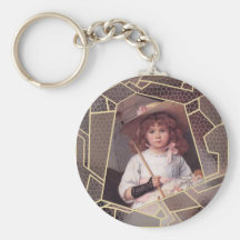Girl with Lace Parasol Key Chain