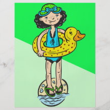 Girl with Pool Toy Flyer Design