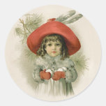 Girl with Snowballs Stickers