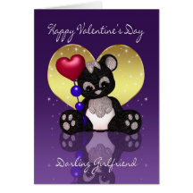 Girlfriend Valentine's Day Card - Cute Panda Bear