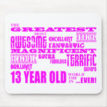 Girls 13th Birthdays : Pink Greatest 13 Year Old Mouse Pad