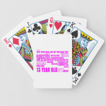 Girls 13th Birthdays : Pink Greatest 13 Year Old Bicycle Poker Deck