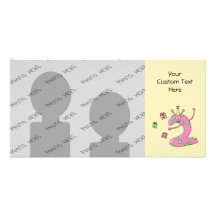 Girls 2nd Birthday Cartoon in Pink. Photo Cards