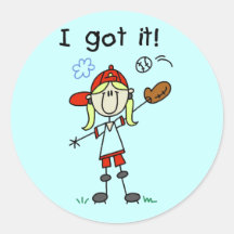Girls Baseball I Got It Tshirts and Gifts Round Stickers