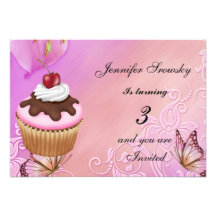 Girls Birthday Party Personalized Announcements