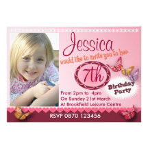 Girls Birthday Photo Invitation - Any Age