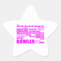 Girls Bowlers : Pink Greatest Bowler Star Sticker