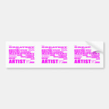 Girls Funny Cool Artists Birthdays : Pink Greatest Bumper Stickers