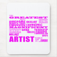Girls Funny Cool Artists Birthdays : Pink Greatest Mousepads