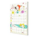 Girls playing by school and timetable gallery wrapped canvas