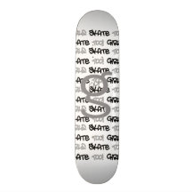 Girls Skate Too! - White Skateboard -(blk & grey)