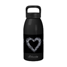 Girly chic Diamond love heart Reusable Water Bottle