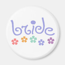 Girly-Cue Bride Fridge Magnet