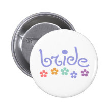 Girly-Cue Bride Pinback Buttons
