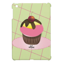 Girly Cute Cupcake with Red Cherry iPad Mini Covers