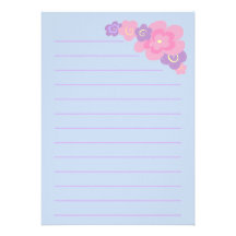 Girly Doodle Bouquet Stationery (Thick) Announcements
