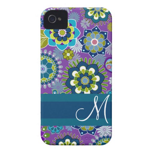 Girly Floral Pattern with nogram iPhone 4 Cover