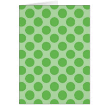Girly Fun Cute Green Polka Dots Pattern on Green Cards