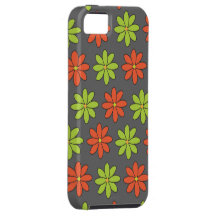 Girly Orange and Lime Flowers