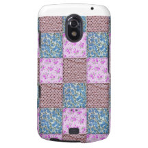Girly Pink and Blue Floral Quilt Print Samsung Galaxy Nexus Covers