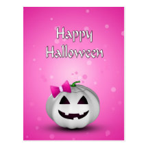 Girly Pumpkin Halloween - Postcard