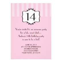 Girly Teenager Birthday Invitation