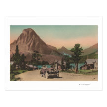 Glacier, MT - View of Two Chalets & Mt. Rockwell Postcards