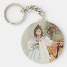 Gladys Holding a Pink Rose Key Chain