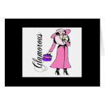 Glamourous Lady in Pink Greeting/Note Card