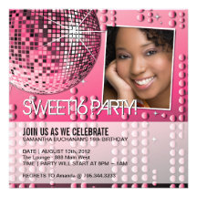 Glamourous Sweet Sixteen Disco Ball Invitation