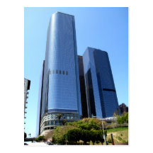 Glass Buildings On A Hill Postcard