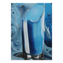 Glass of water and fish invitation