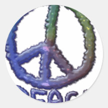 Glass Peace Round Stickers