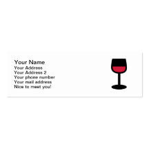 Glass red wine business cards