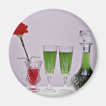 Glasses and flower  flowers fridge magnets