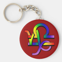 GLBT Capricorn & Libra Key Chain