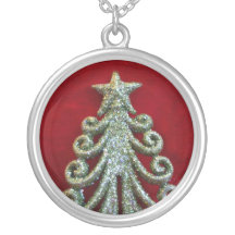 Glitter Christmas tree Necklace
