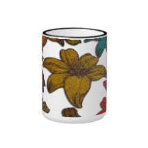 Glitter Flowers Coffee Mugs