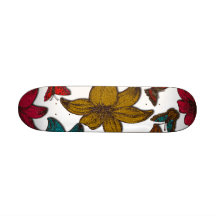 Glitter Flowers Skate Board Deck