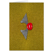 Glitter Lips with Wings Cards