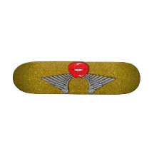 Glitter Lips with Wings Skate Board