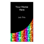 Glitz Rainbow Stripe Black Curve portrait Business Card