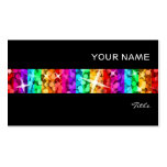 Glitz Rainbow Stripe business card black