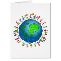 Global Christmas Kids Greeting Cards