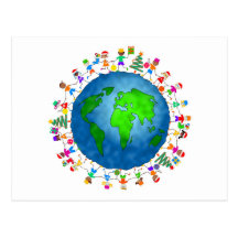 Global Christmas Kids Post Cards