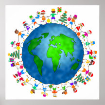 Global Christmas Kids Posters